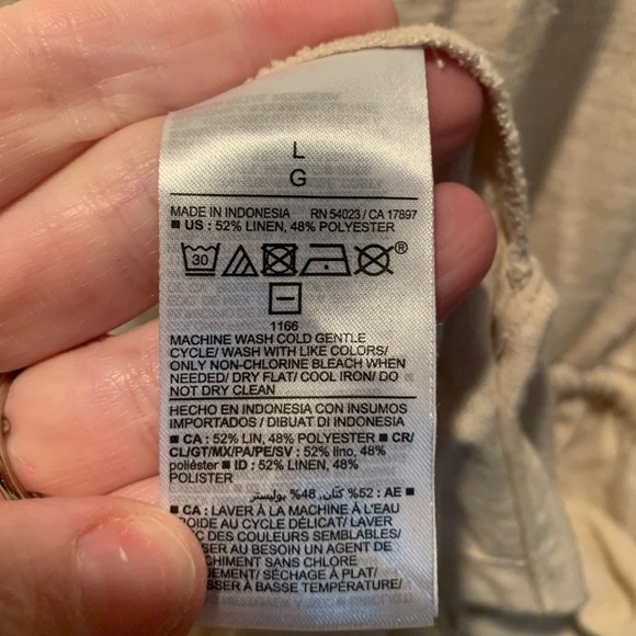 Old Navy Waist Defined Linen Blend Mini Dress in Oatmeal Heather Large - Picture 5 of 6